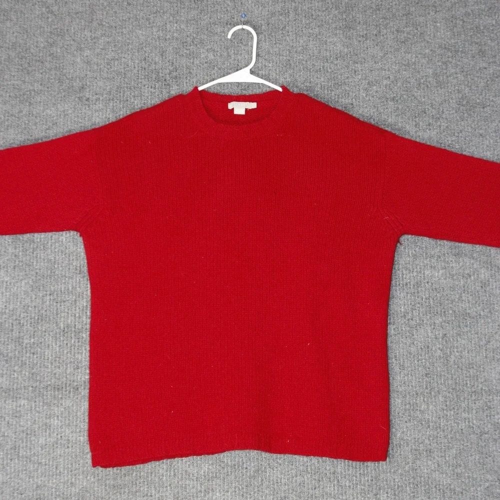 J Crew Sweater Mens M Red Wool Crewneck Pullover Knit‎ Long Sleeve Luxury